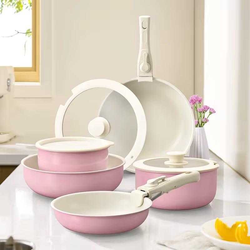 Batería de cocina premium antiadherente con mango desmontable - 15 piezas miniatura 2