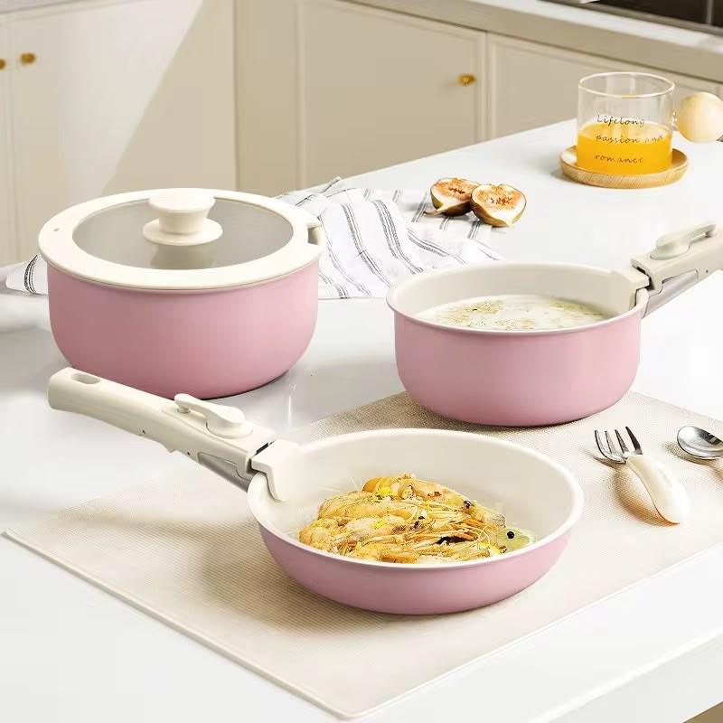 Batería de cocina premium antiadherente con mango desmontable - 15 piezas miniatura 5