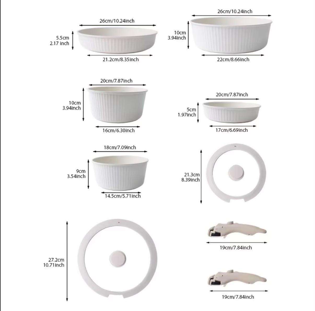 Batería de cocina premium antiadherente con mango desmontable - 9 piezas miniatura 4