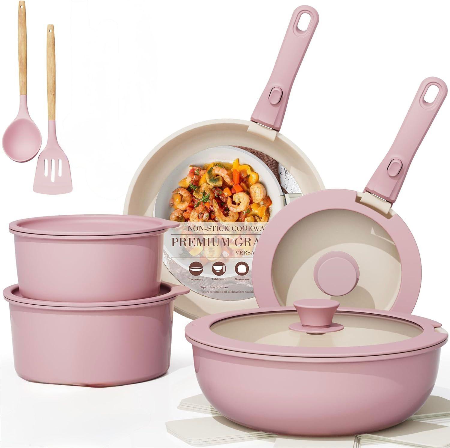 Set de batería rosa con mango desmontable - 17 piezas