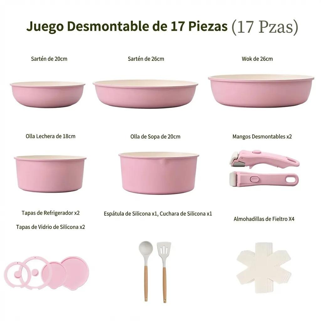 Set de batería rosa con mango desmontable - 17 piezas miniatura 4