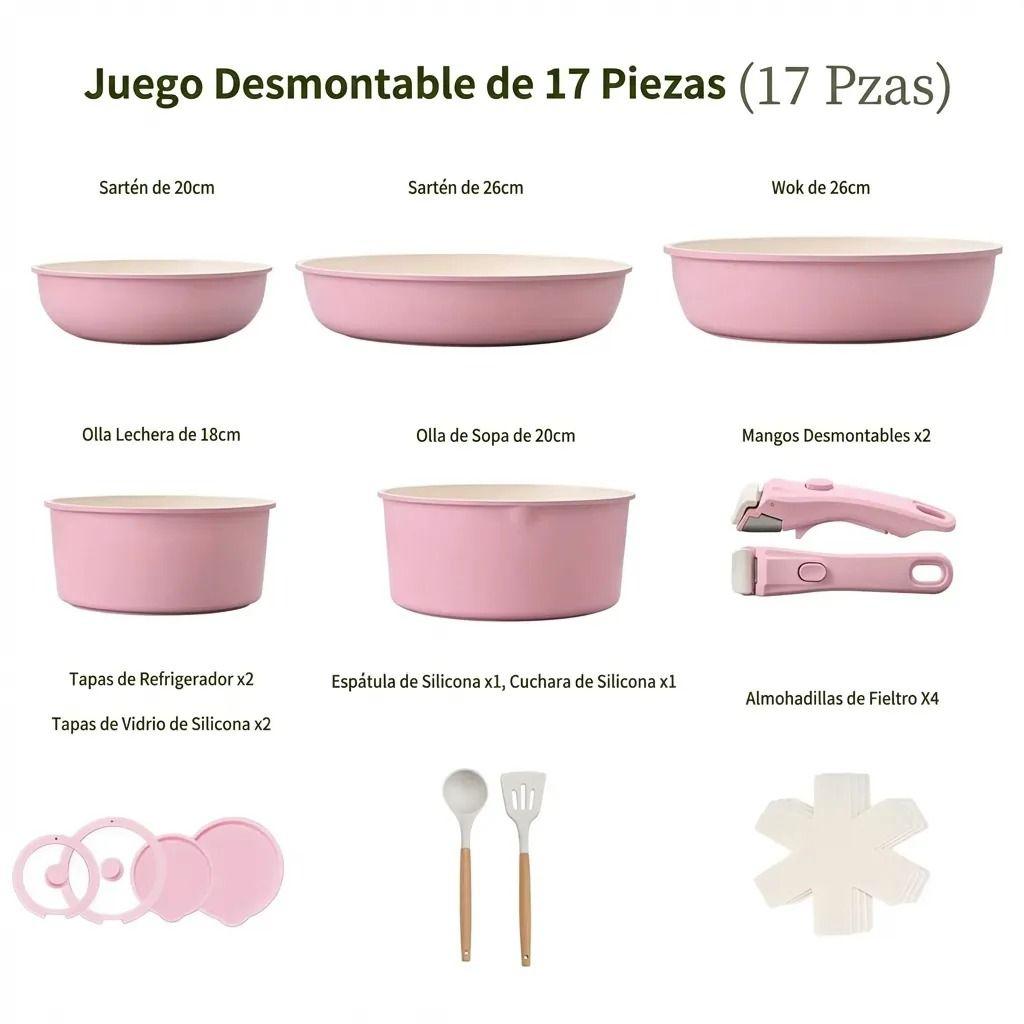 Set de batería rosa con mango desmontable - 17 piezas miniatura 3