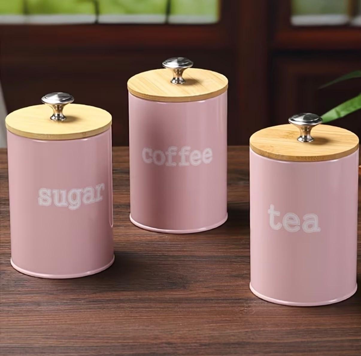 Conjunto de 3 recipientes herméticos - Café, Té y Azúcar miniatura 3