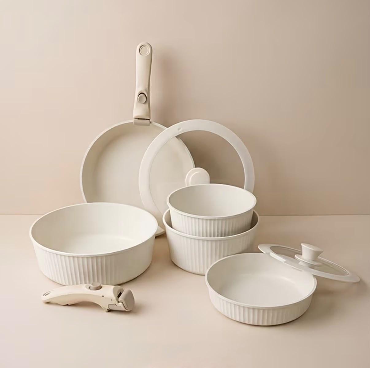 Batería de cocina premium antiadherente con mango desmontable - 9 piezas - imagen 1